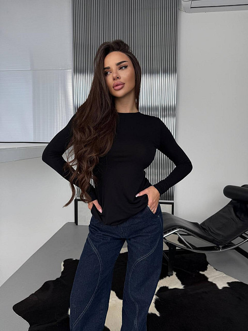 Жіноча романтична кофта з відкритою спиною з віскози Чорний, 42/44 Одеса - фото 5