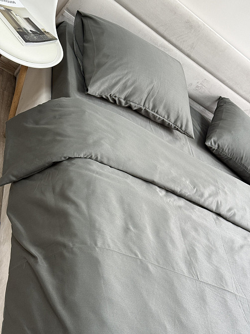 Ecotton Комплект постільної білизни Ecotton двоспальний 180х215 см однотонний сірий Nid Grey Коломыя - изображение 9