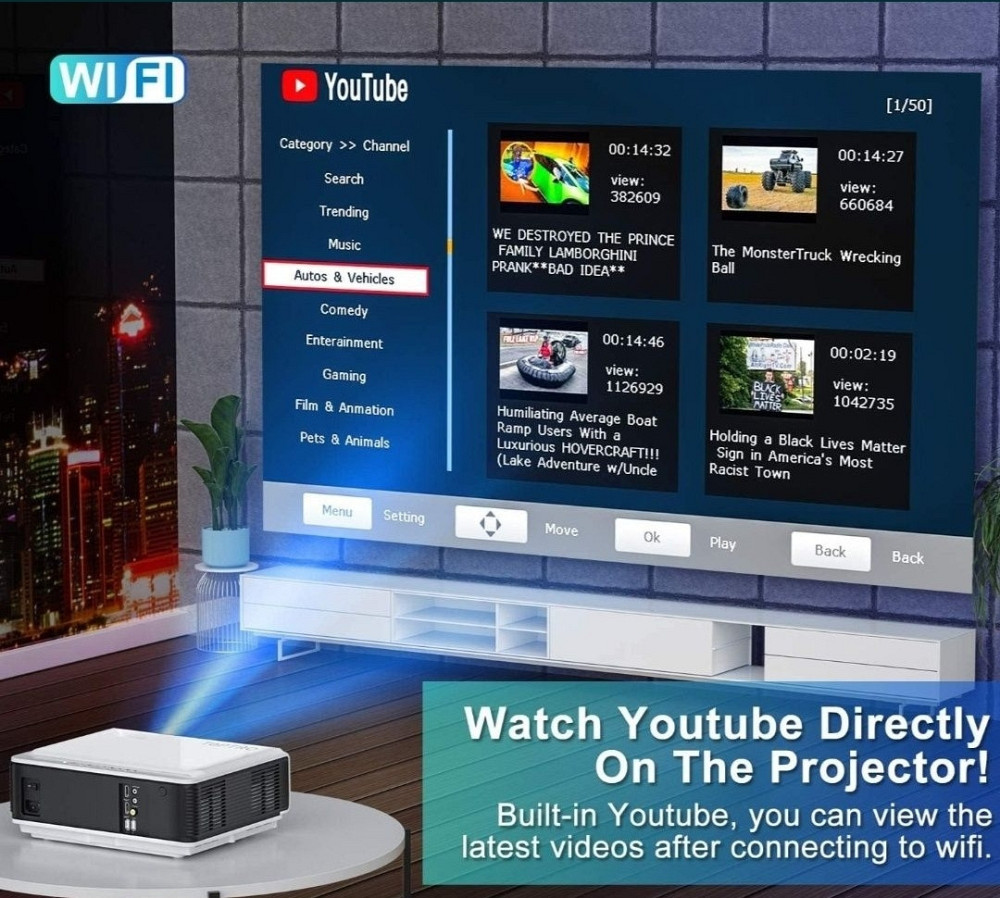 Проєктор LED TOPTRO TR82 Wi-Fi 5.0 Bluetooth Full HD 1080P. Київ - фото 1