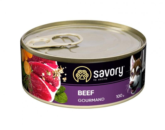 Консервы для собак Сейвори Savory Dog Gourmand с говядиной, 100 г Винница