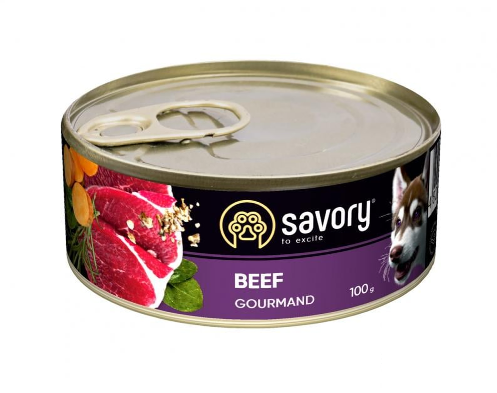 Консерви для собак Сейворі Savory Dog Gourmand з яловичиною, 100 г Вінниця - фото 1