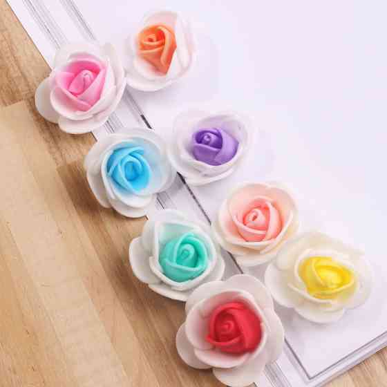 Головки квітів для рукоділля 50 штук 3 см різнобарвний Київ