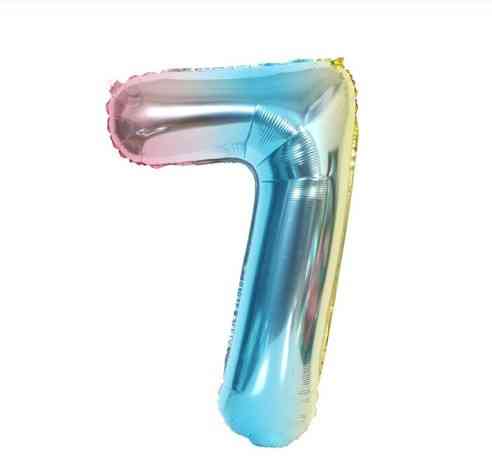 Шарик цифра 7 фольгированная 32 дюйма разноцветный Киев