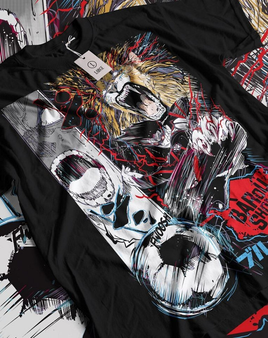 Футболка чоловіча з аніме принтом Блуе Локк Кунігамі Рін оверсайз (S/M/L) Чорний AnimeJ1156 Дніпро - фото 1
