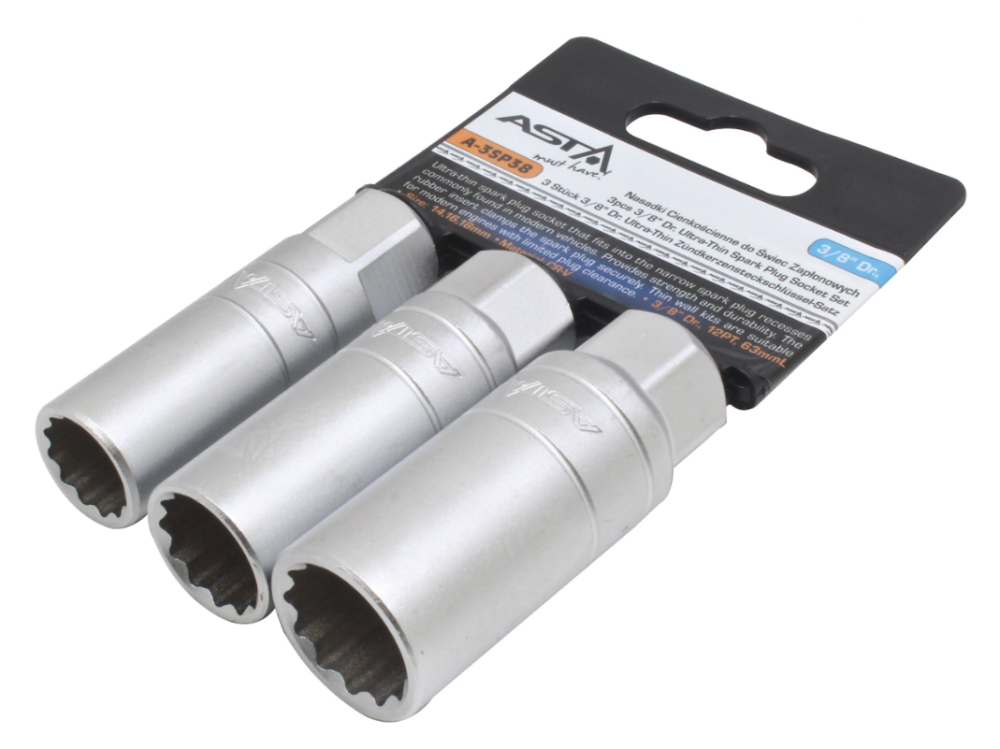 Набор свечных головок ASTA 14/16/18 мм 3/8″ 3 шт. ASTA A-3SP38 Чернигов - изображение 1