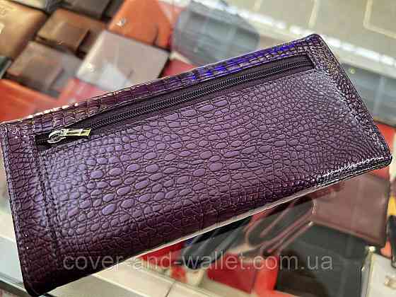 Фіолетовий жіночий гаманець із натуральної лакової шкіри Hassion AE 501 Київ