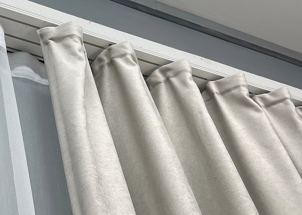 Комплект штор VR-Textil Мікровелюр Petek 100х270 2шт і Тюль 300х270 2019ш-1153т Тауп з білим 71-156/1 Київ - фото 8