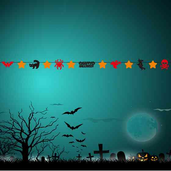 Гирлянда на Хэллоуин фигурки 300 см разноцветный Киев