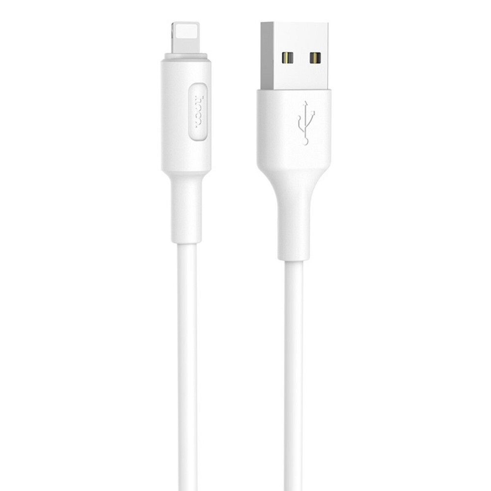 Кабель HOCO X25 USB to iP 2A, 1m, PVC, PVC connectors, White Київ - фото 1