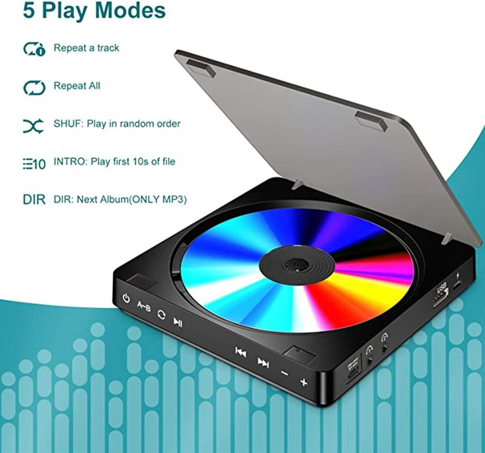 Аудіосистема Greadio KC-806 CD-плеер з пультом, світлодіодним екраном, FM-радіо, AUX/USB, HiFi-динаміком з Німеччини Дніпро - фото 6