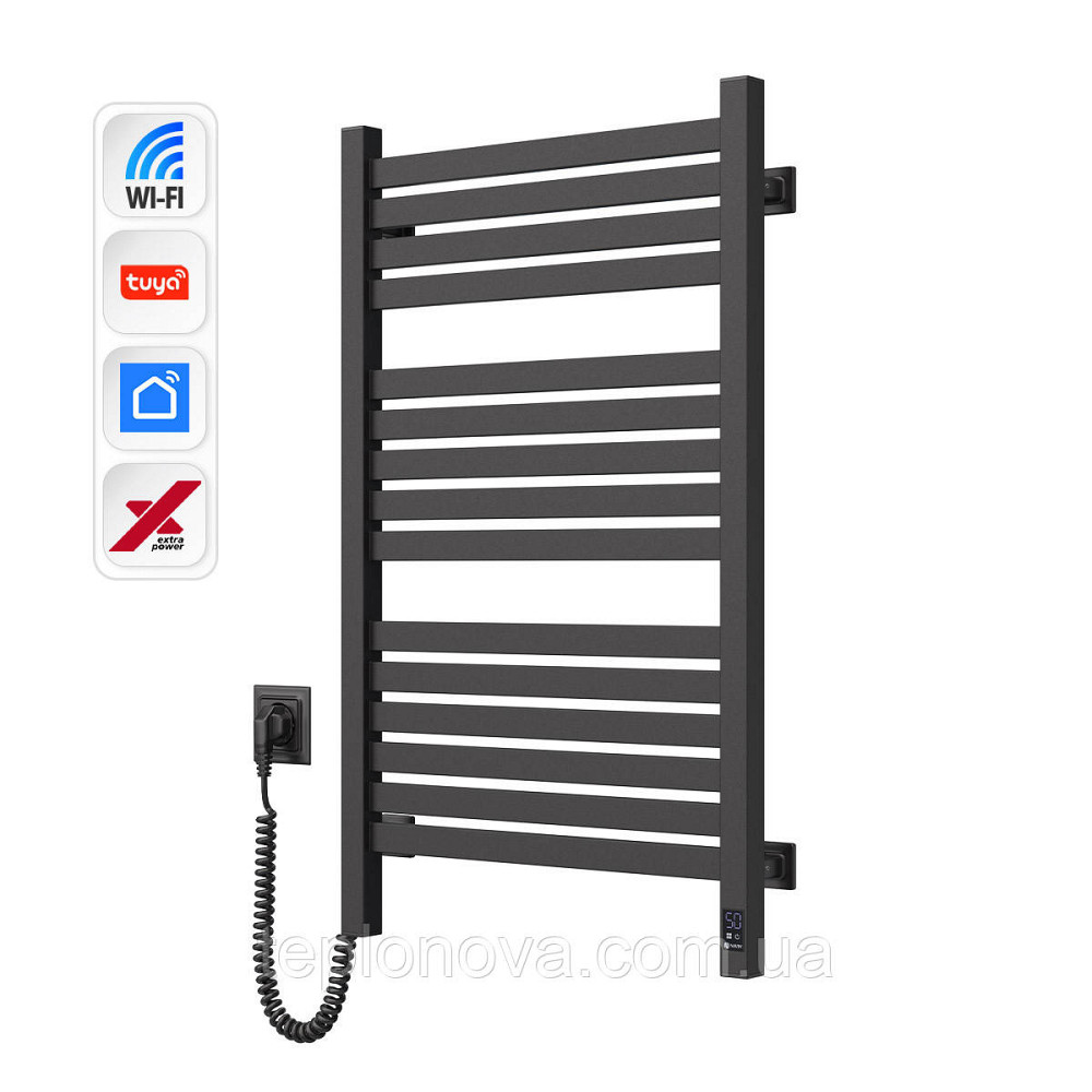 Електрична сушарка для рушників NAVIN Авангард X 480х800 Sensor з WI-FI лівобічна, чорний муар Чернівці - фото 3