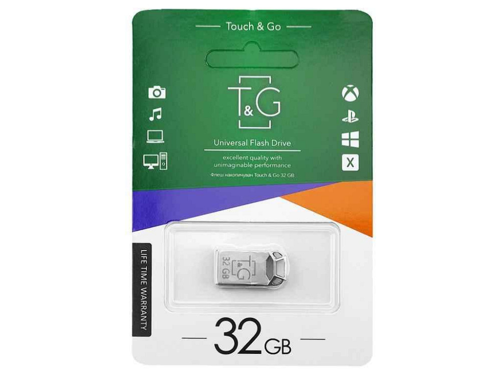Флешка USB 32 GB 2.0 110 metal Series стальова (коротка) ТМ TG Київ - фото 1