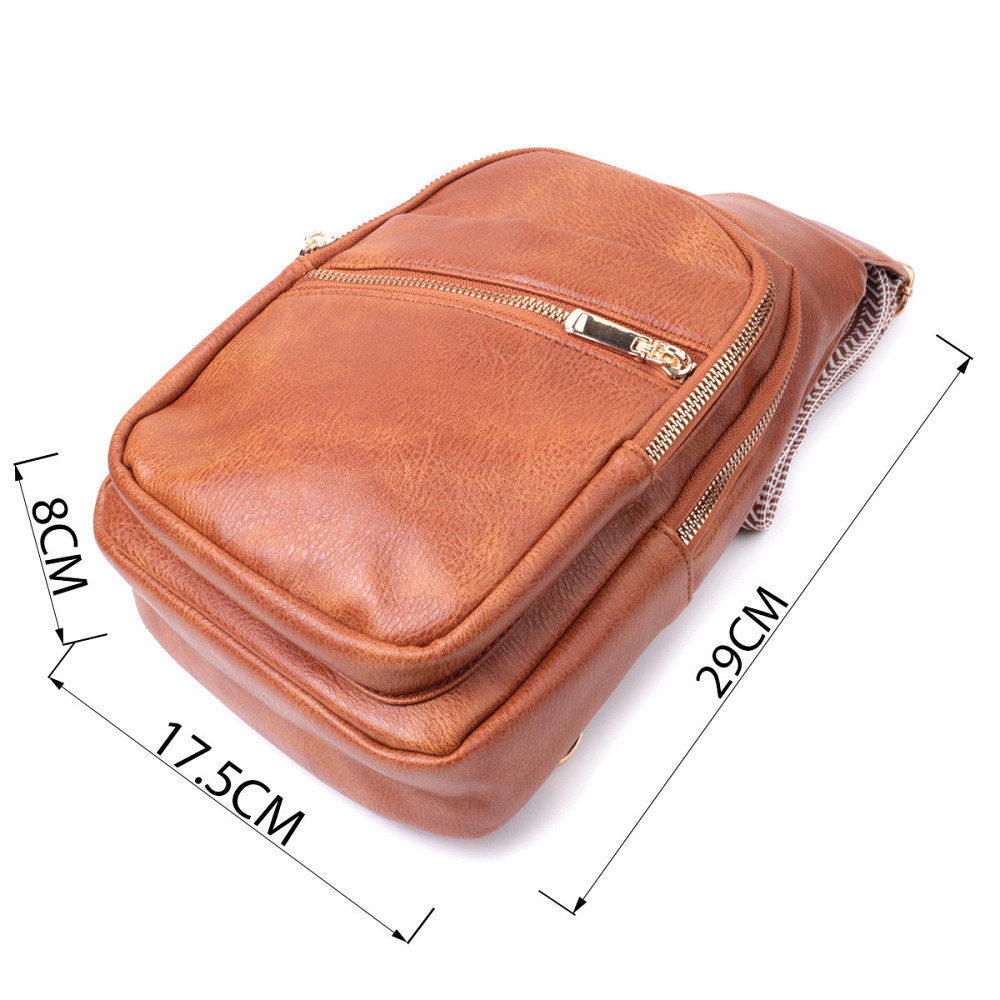 Практичная женская сумка с одной лямкой через плечо из экокожи Vintage 22758 Рыжий Киев - изображение 3