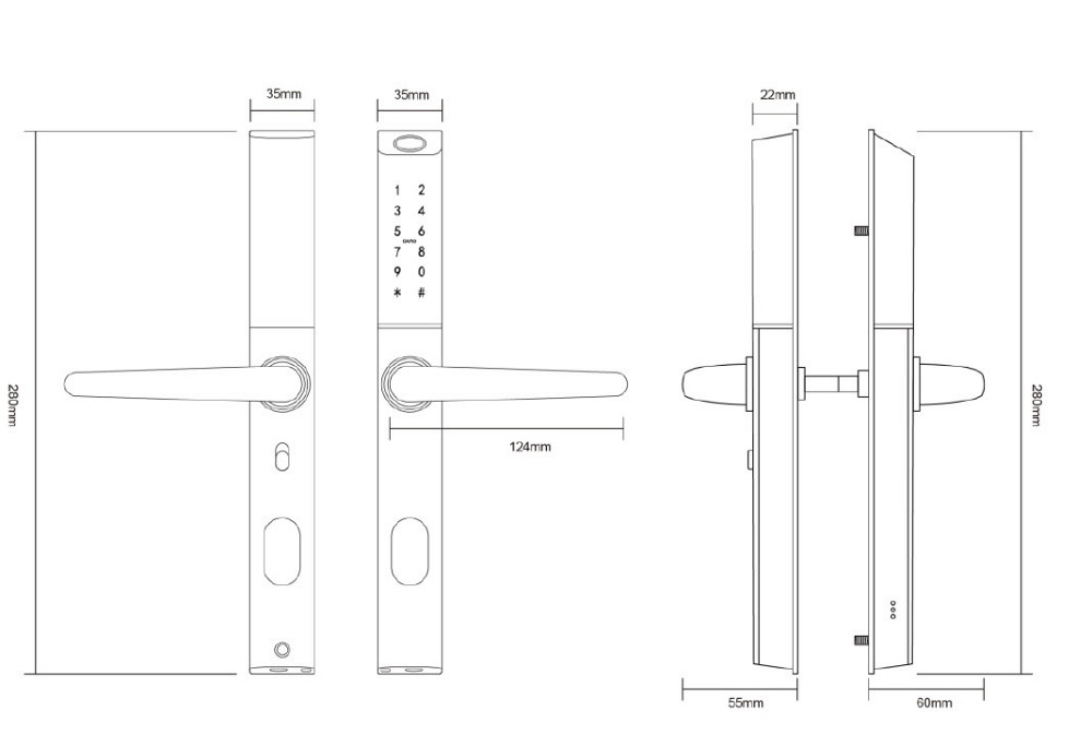 Розумний дверний біометричний замок SEVEN LOCK SL-7763BF black Київ - фото 9