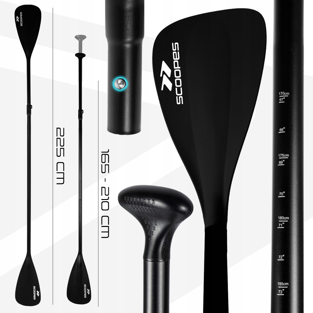 Складне весло регульоване 2в1 для sup дошки і каякінгу 165-225 см Scoopes (Blade) Нововолинськ - фото 6