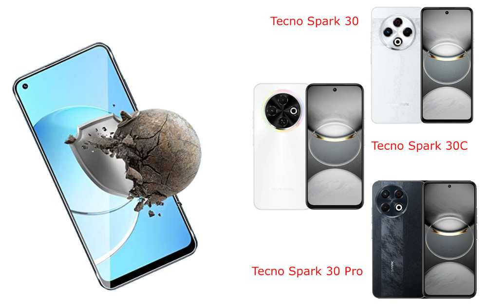 Захисне скло DefenzoGlass для Tecno Spark 30 KL6, Spark 30C KL5n, Spark 30 Pro – подвійна міцність Київ - фото 3