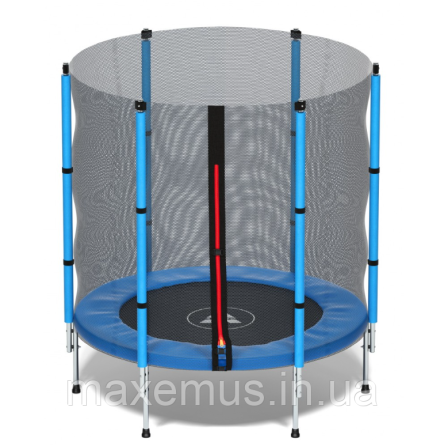 Батут детский с защитной сеткой диаметром 140 см спортивный маленький батут для дома синий Мостиська