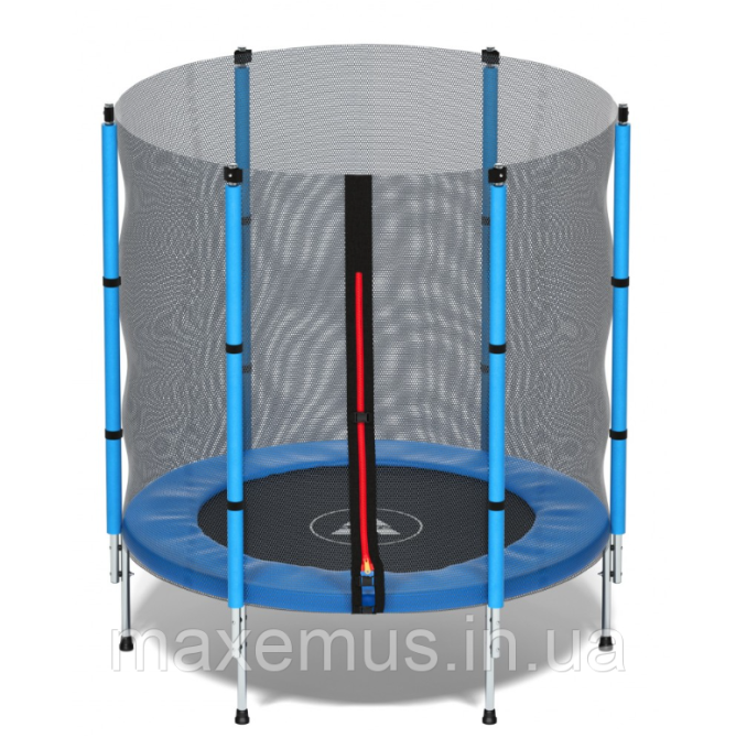 Батут детский с защитной сеткой диаметром 140 см спортивный маленький батут для дома синий Мостиська - фото 2
