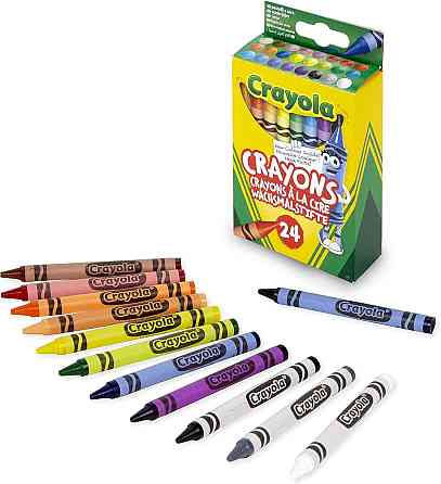 Воскові олівці Crayola 24 кольори набір для малювання діаметр 7 мм довжина 90 мм Київ