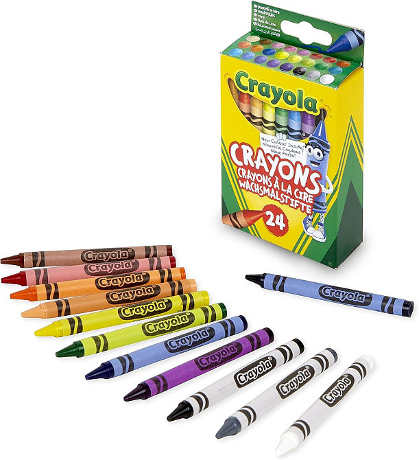 Воскові олівці Crayola 24 кольори набір для малювання діаметр 7 мм довжина 90 мм Київ - фото 6