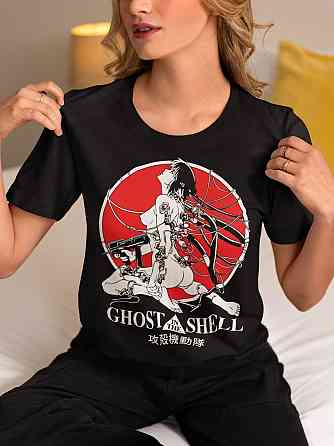 Футболка для мальчика аниме Гхост Ін Схелл Мотоко оверсайз (рост от 165 до 180 ) Черний AnimeJ0094m Днепр