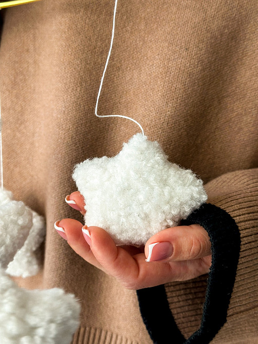 Дитячий мобіль на ліжечко для немовлят ручної роботи WooolyWool «Зірки» Київ - фото 3