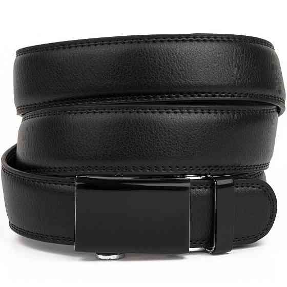 Ремінь чоловічий c подвійним рядком тонкий Vintage 20312 Чорний Київ