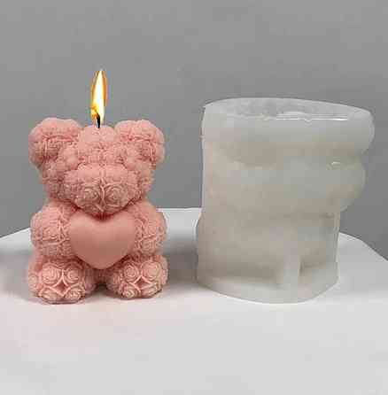 Молд для свічки із силікону Ведмедик 60 на 68 мм сірий Київ