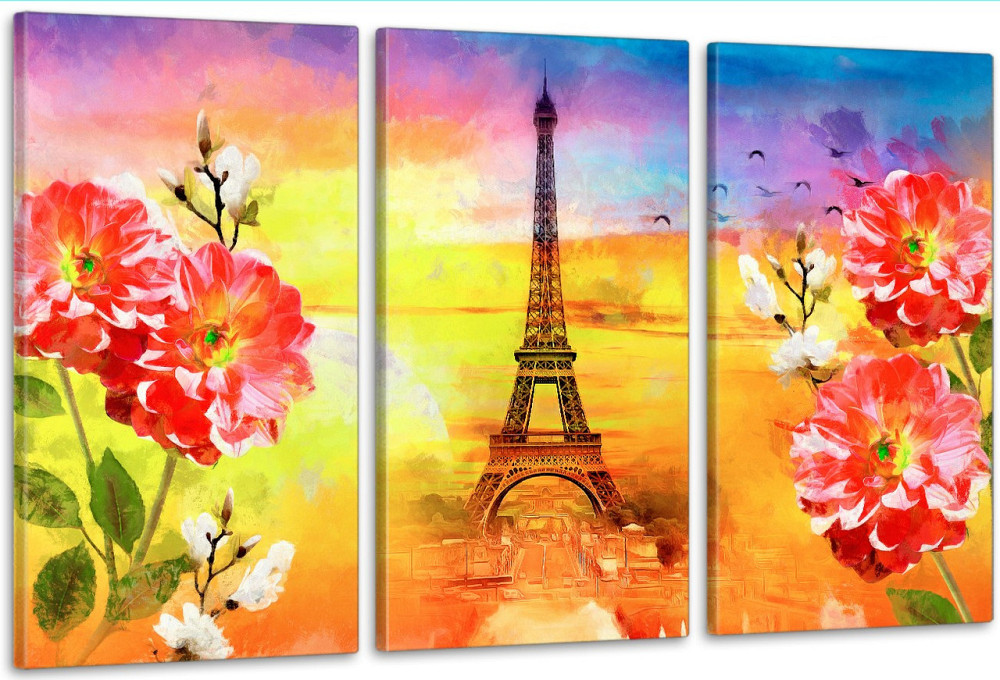 Модульная картина в гостиную / спальню  Париж  ART-233_3A 100х150 см Киев - изображение 1