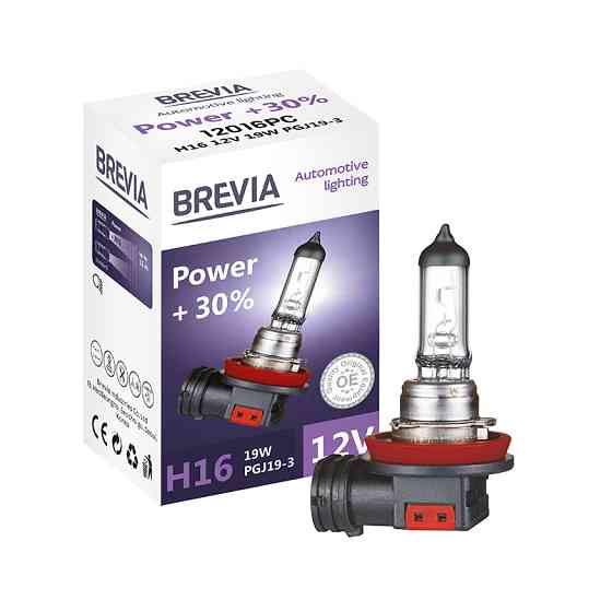 Галогеновая лампа Brevia H16 12V 19W PGJ19-3 Power +30% CP Львов