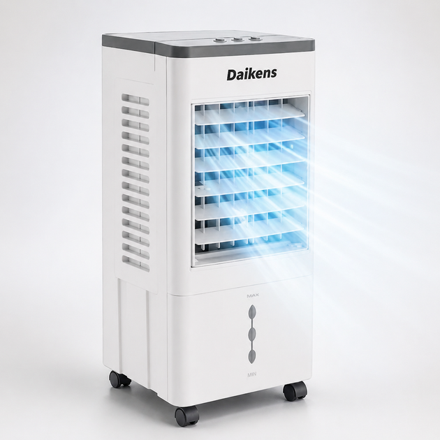 Охладитель воздуха напольный Daikens 3800W 10л увлажнитель вентилятор Белый Киев - изображение 1