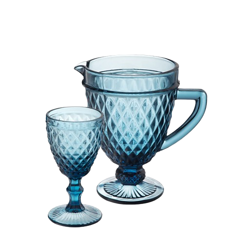 Набір для напоїв Аргайл 7 предметів (глечик-1150мл + 6 келихів-340мл) кобальт 9053 S&T Житомир - изображение 3