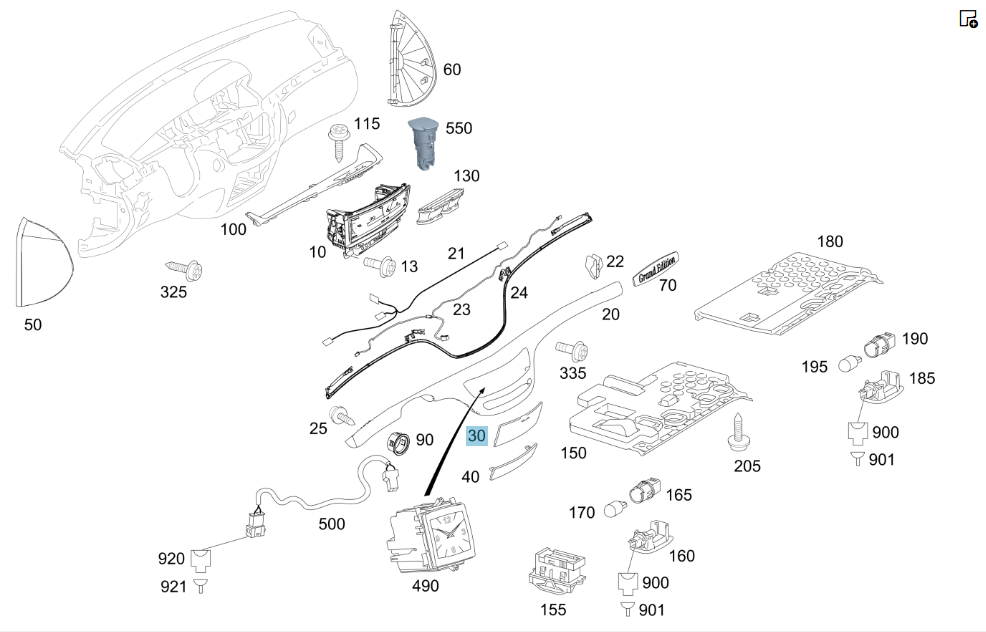 Mercedes-Benz  A2216800378 8L74 Верхня кришка механізму відсіку COMAND бежева S-class short W221 S-class long V221 Одеса - фото 2