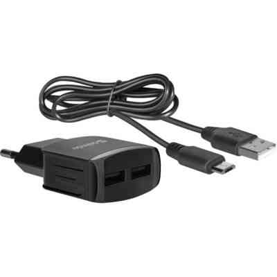 Зарядний пристрій Defender UPС-21 2xUSB,5V/2.1А кабель microUSB (83581) Вінниця
