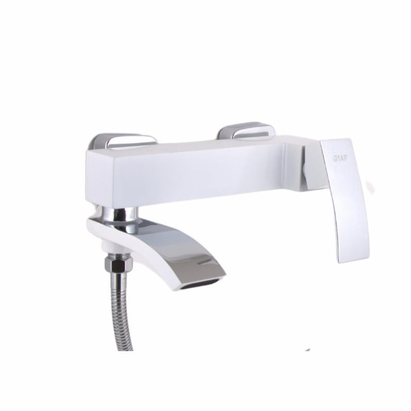 Смеситель для ванны Qtap Swan Cascada c душевым гарнитуром QTSWA260CRW45569 белый/хром Киев - изображение 2