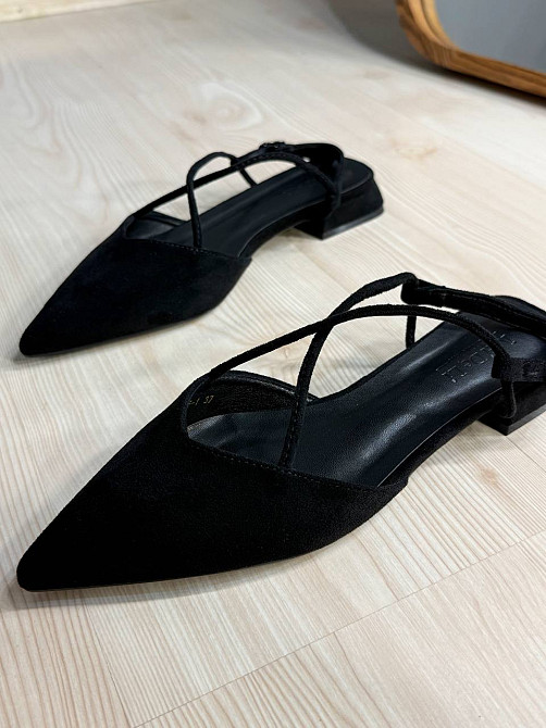 Туфлі жіночі Meideli 2806-1 slingback човники з перехресними ремінцями чорні, 38, 24,9 см Київ - фото 2