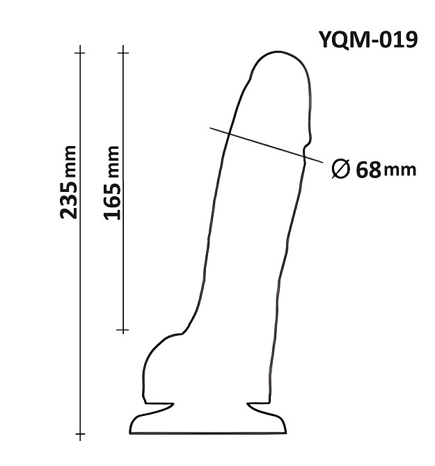 Фаллоимитатор Гигант с мошонкой на присоске OYO YQM-019 (длина 23.5 см, диаметр 6.8 см) Sex Aura Киев - изображение 9