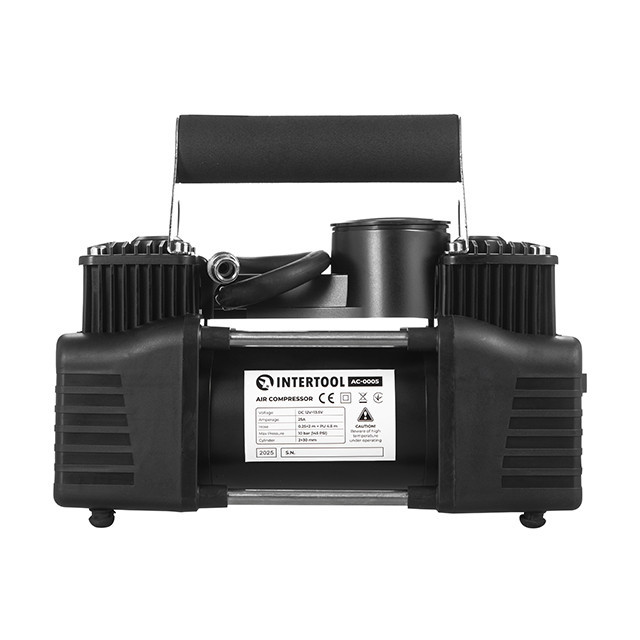 Компресор автомобільний INTERTOOL AC-0005 12В, 25 А, циліндр 2х30 мм, Потужний автомобільний компресор Івано-Франківськ - фото 6
