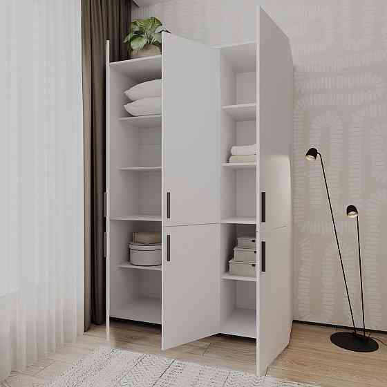 Шафа для одягу Doros Торн Білий 3 ДСП (полиці) 135х51.6х200 (DRS-012054) Львів