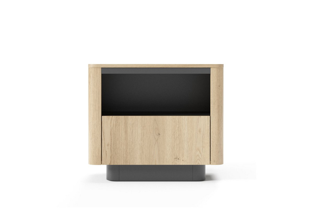 Тумба прикроватная Perfect Home Торро / Torro 1S/63 с 1 ящиком Дуб кремона/черный (PFH-091419) Днепр - изображение 1