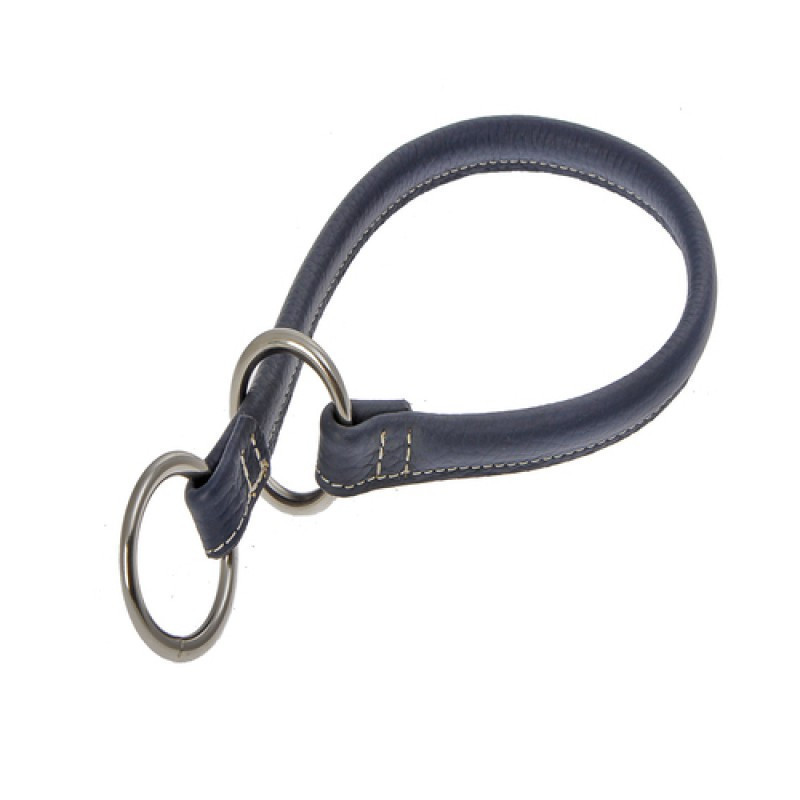 Нашийник-зашморг 0571 ривковий 13мм "ПРЕМІУМ" шкіряний круглий (мах 60 см) Чорний Вінниця - фото 1