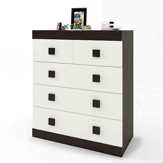 Комод для речей Еверест на 5 ящиків Соната-3 80х38х94 венге + білий (DTM-2603) Львів