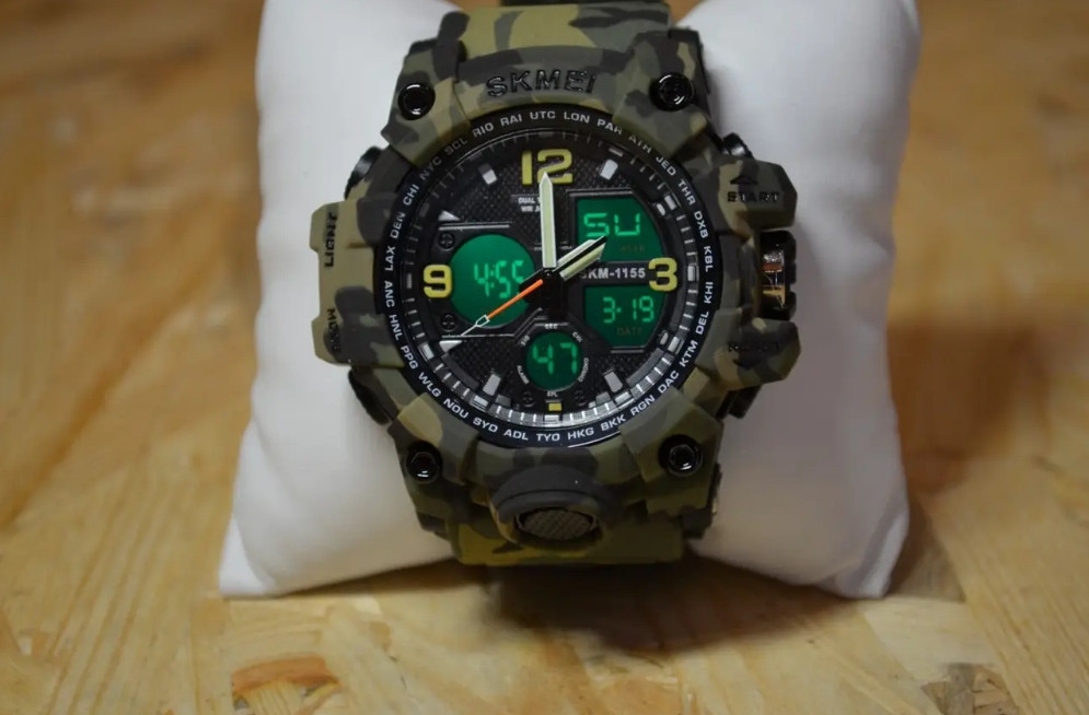 Мужские наручные часы Skmei Hamlet 1155 Зеленый камуфляж Винница - изображение 4