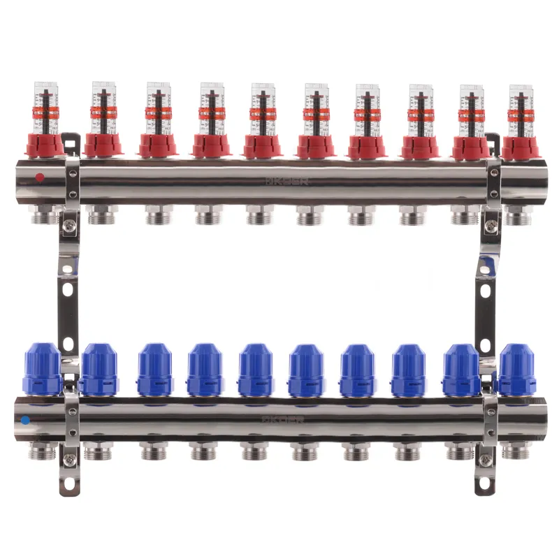 Колекторний блок з витратомірами Koer KR.1110-10 1"x10 ways (KR2647) Київ - фото 1