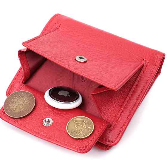 Вертикальный кошелек для ярких женщин из натуральной кожи ST Leather 22702 Красный Киев