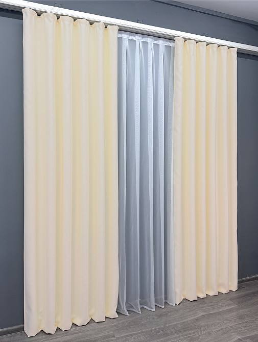 Комплект готових штор VR-Textil Блекаут Bagema Rvs № 1293ш Кремовий 150х250 см 2 шт (39-936) Киев - изображение 4
