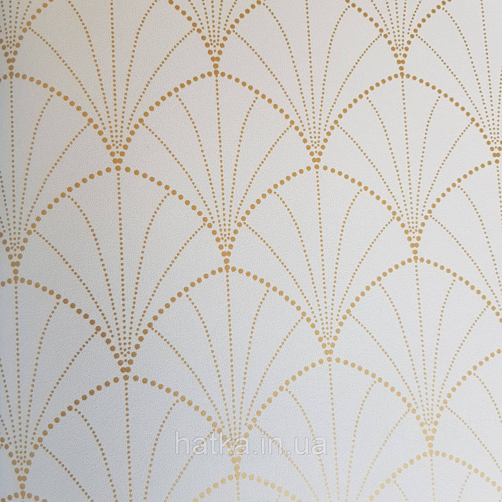 Шпалери вінілові на флізелін Caselio The Place to bed 0.53х10 м геометрія фігури золотисті смуги на блакитному Київ - фото 1