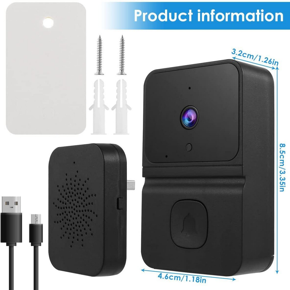 Бездротовий відеодзвінок BT Chou (Wi-Fi): Smart Doorbell з HD-камерою, нічним баченням та двостороннім аудіо Київ - фото 13