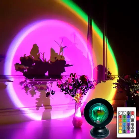 Светодиодный светильник проекционный 16 режимов свечения HA-119 USB Светильник с эффектом заката рассвета Коломия