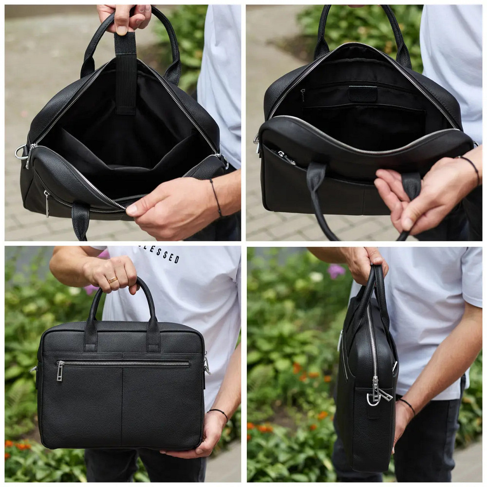 Деловая мужская кожаная сумка портфель для ноутбука и документов Горизонтальная кожаная мужская сумка портфель Киев - изображение 8